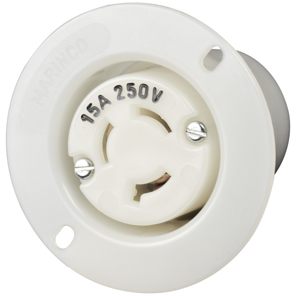 Marinco 4585 Marinco 15A 250V 2P 3W Locking Flanged Outlet 4585